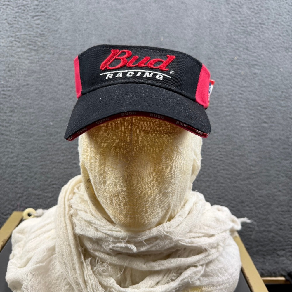 Vintage 2003 Bud Racing Budweiser Visor Hat Mens Black‎ Red DP Racing OSFA